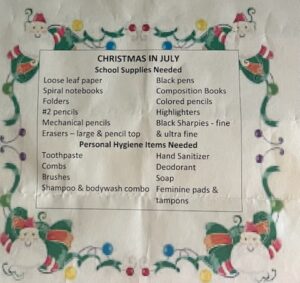 Christmas in July has been our disciple challenge for July